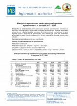 Seria statistica agriculturii - Bilanţuri de aprovizionare pentru principalele produse  agroalimentare, în perioada 2017-2021