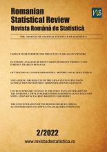 Revista Română de Statistică (engleză) nr.2/2022 Revista Română de Statistică (engleză) nr.2/2022